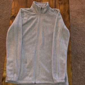 grey zip up jacket